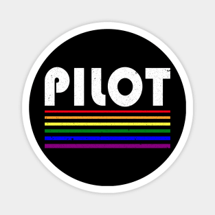 Pilot rainbow stripe design Magnet